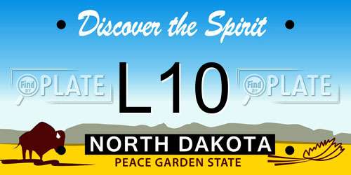 L10 North Dakota License Plate