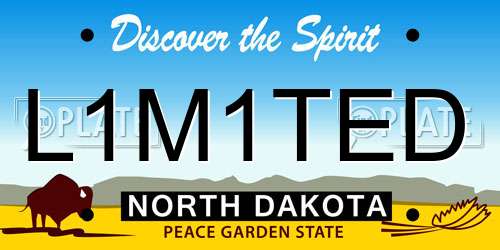 L1M1TED North Dakota License Plate