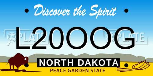 L20OOG North Dakota License Plate