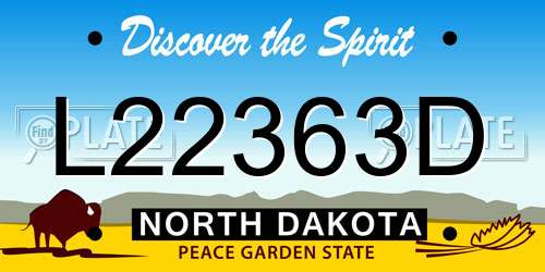 L22363D North Dakota License Plate