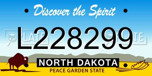 L228299 North Dakota License Plate