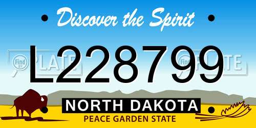L228799 North Dakota License Plate