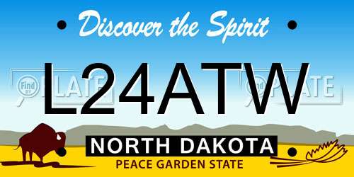 L24ATW North Dakota License Plate
