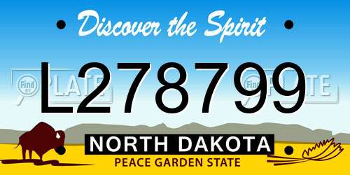 L278799 North Dakota License Plate
