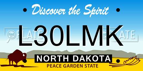 L30LMK North Dakota License Plate