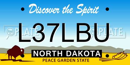 L37LBU North Dakota License Plate