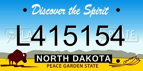 L415154 North Dakota License Plate