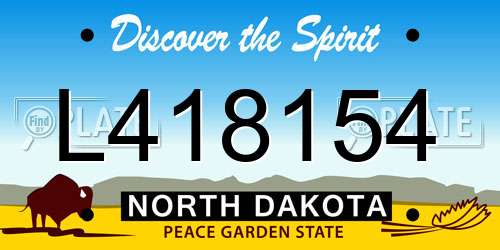 L418154 North Dakota License Plate
