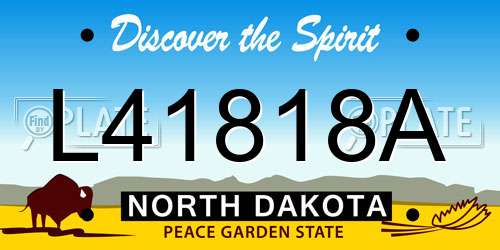 L41818A North Dakota License Plate