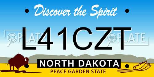 L41CZT North Dakota License Plate