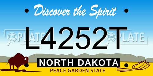 L4252T North Dakota License Plate