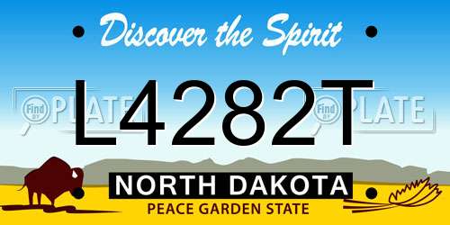 L4282T North Dakota License Plate