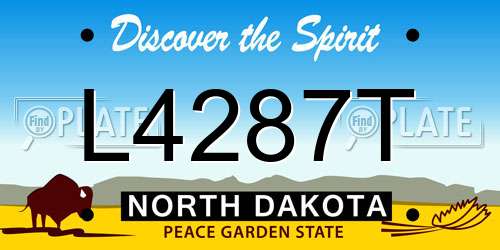 L4287T North Dakota License Plate