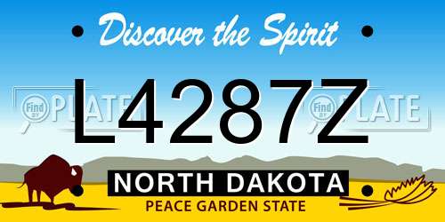 L4287Z North Dakota License Plate