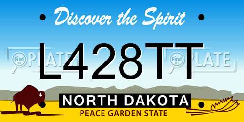 L428TT North Dakota License Plate