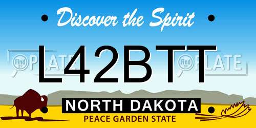 L42BTT North Dakota License Plate