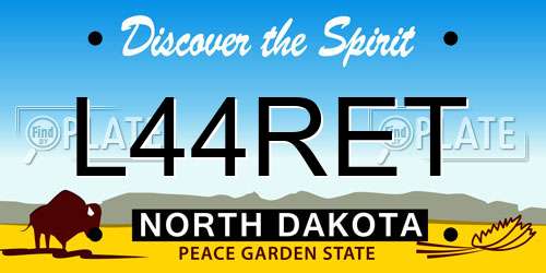 L44RET North Dakota License Plate