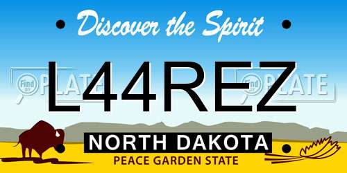 L44REZ North Dakota License Plate