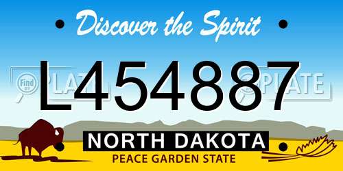 L454887 North Dakota License Plate