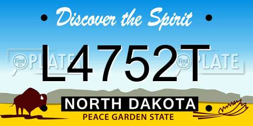 L4752T North Dakota License Plate