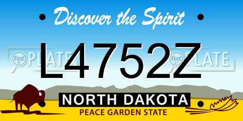 L4752Z North Dakota License Plate