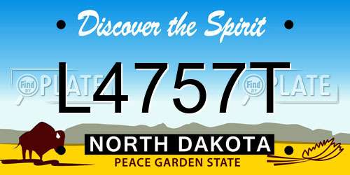 L4757T North Dakota License Plate