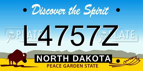 L4757Z North Dakota License Plate
