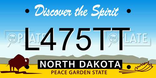 L475TT North Dakota License Plate