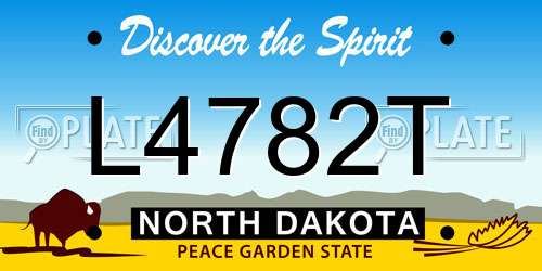 L4782T North Dakota License Plate