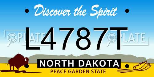 L4787T North Dakota License Plate
