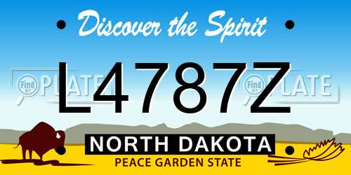 L4787Z North Dakota License Plate
