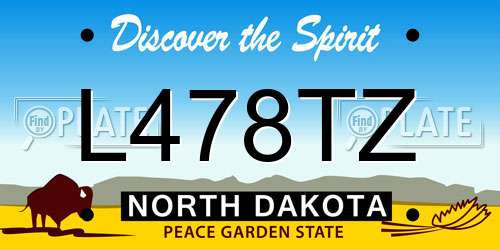L478TZ North Dakota License Plate