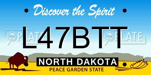 L47BTT North Dakota License Plate