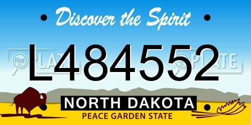 L484552 North Dakota License Plate