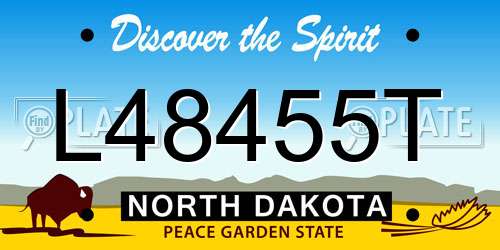 L48455T North Dakota License Plate