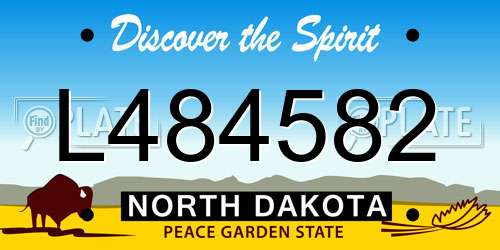 L484582 North Dakota License Plate