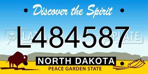 L484587 North Dakota License Plate