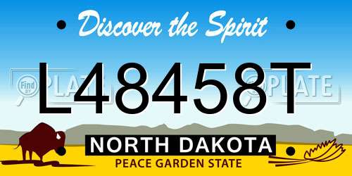 L48458T North Dakota License Plate