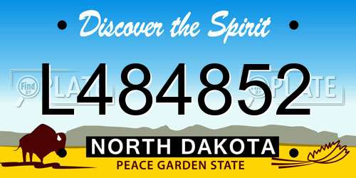 L484852 North Dakota License Plate