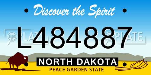 L484887 North Dakota License Plate