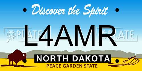L4AMR North Dakota License Plate
