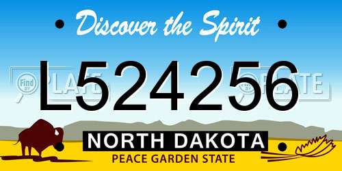 L524256 North Dakota License Plate