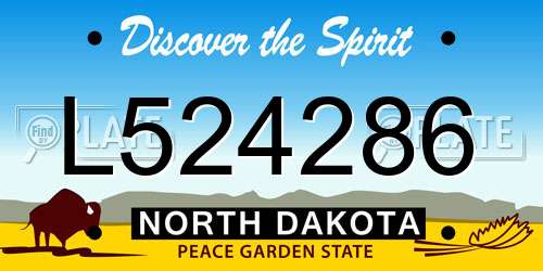 L524286 North Dakota License Plate