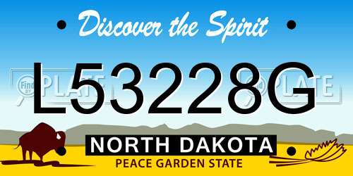 L53228G North Dakota License Plate