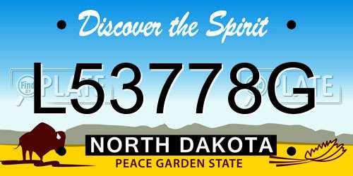 L53778G North Dakota License Plate