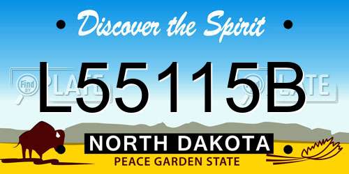 L55115B North Dakota License Plate