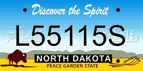 L55115S North Dakota License Plate