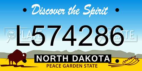 L574286 North Dakota License Plate