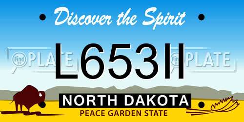 L653II North Dakota License Plate