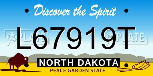 L67919T North Dakota License Plate